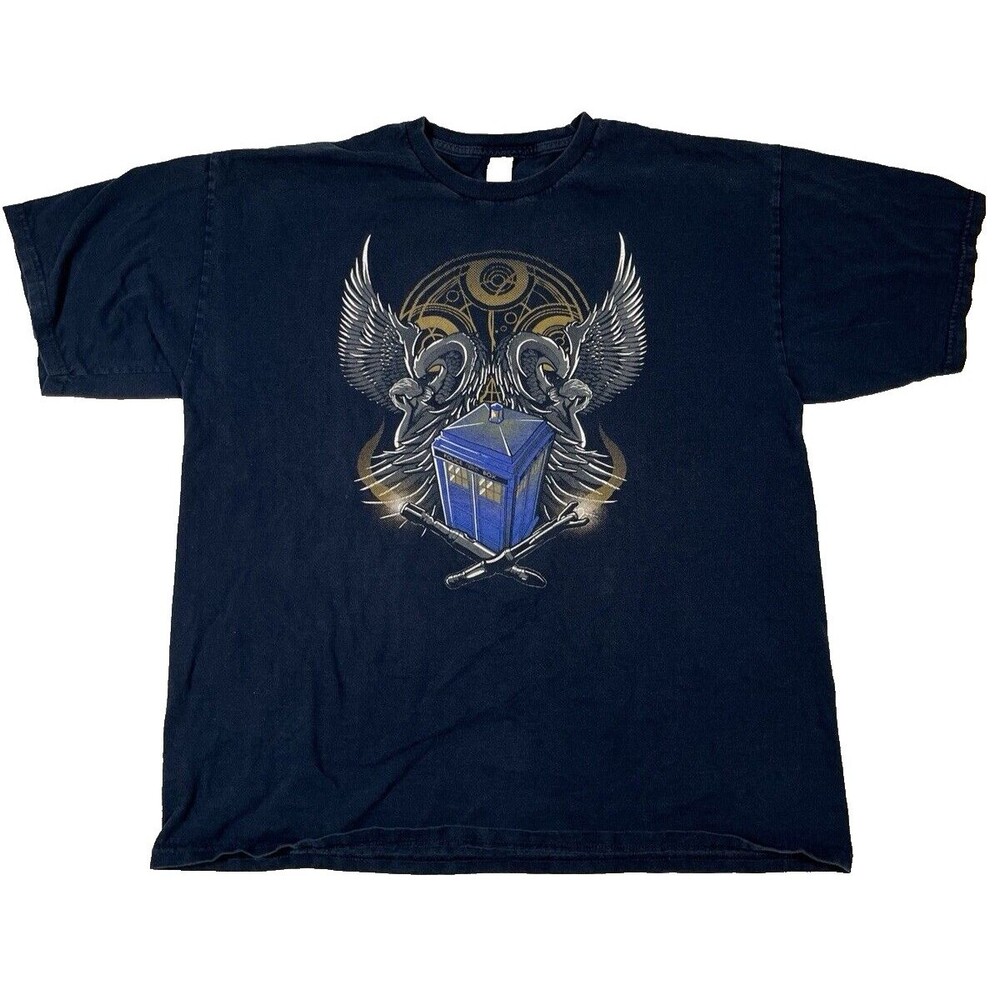 Vintage Y2K Tee Fury Doctor Who T-Shirt Mens XL‎ Weeping Angels Tardis  Whovian